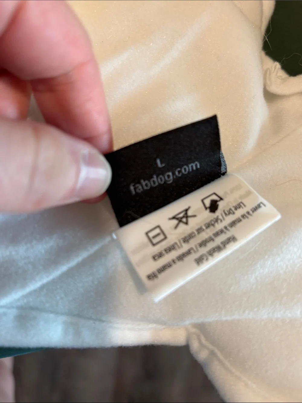 Fabdog Iridescent Cream Dog Puffer Coat Size Large